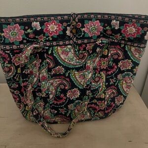 Vera Bradley Paisley and Floral Patterned Tote Bag